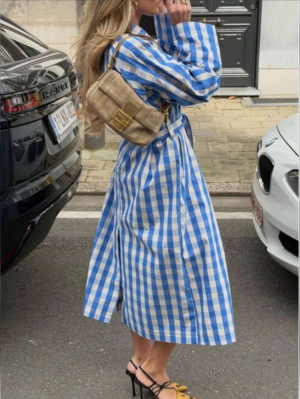 2026 new women's plaid lace-up long trench coat fashion casual coat